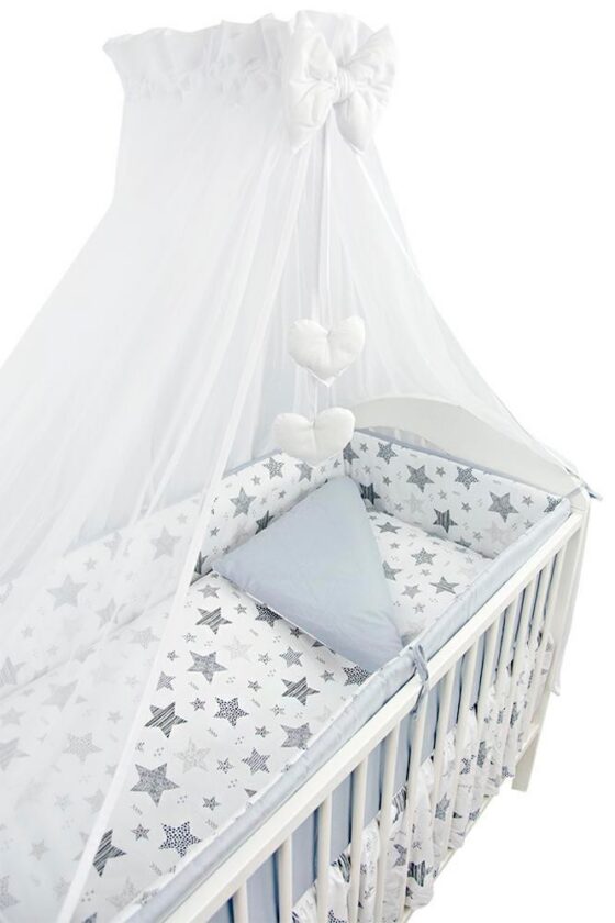 6-osaline hall voodipesukomplekt tähtedega – Öko-Tex Standard 100, 100% puuvill