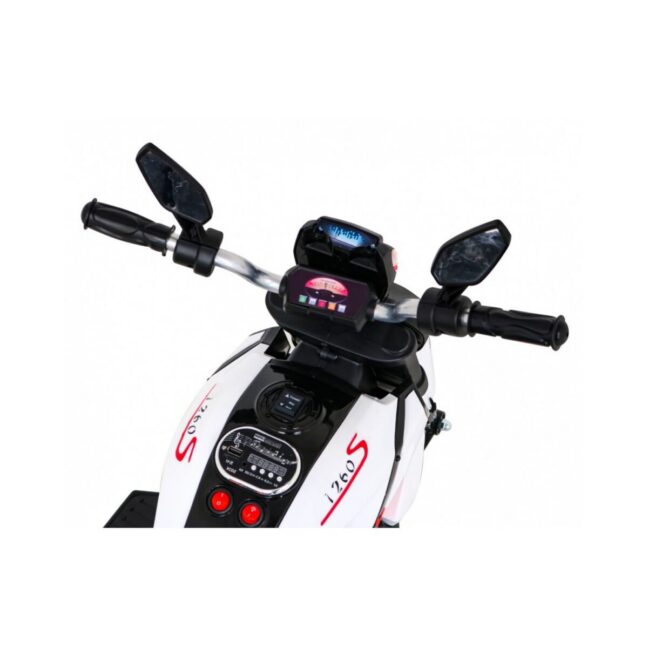 Valge mootorratas Tourist – toote pilt