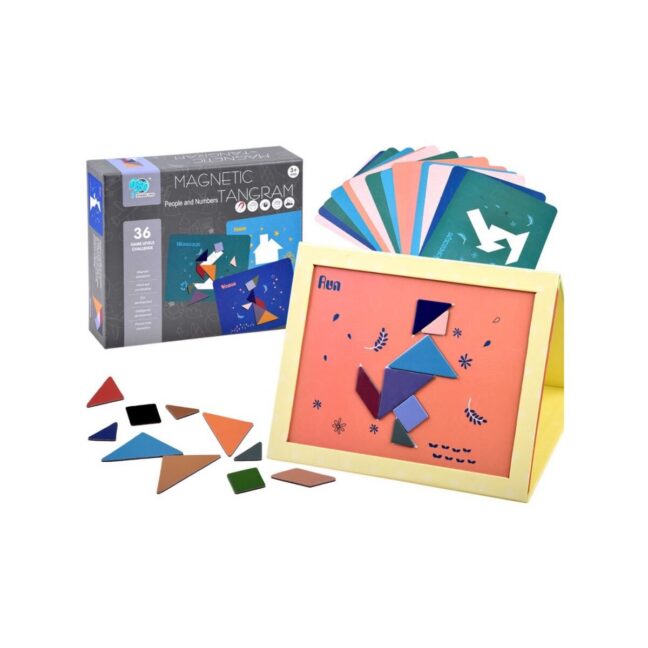 Magnetiline pusle Tangram, värviline ja loov mõistatusemäng