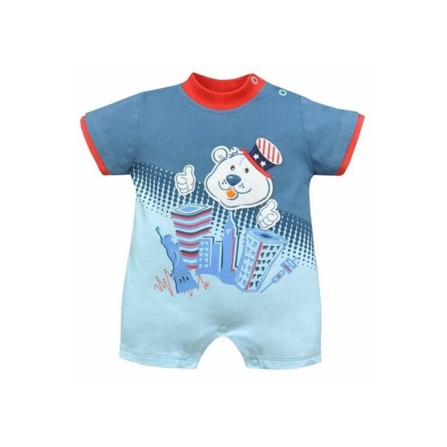 Koala Baby sinine romper 100% orgaaniline puuvill – kerge ja looduslik beebikombe igapäevaseks kandmiseks.