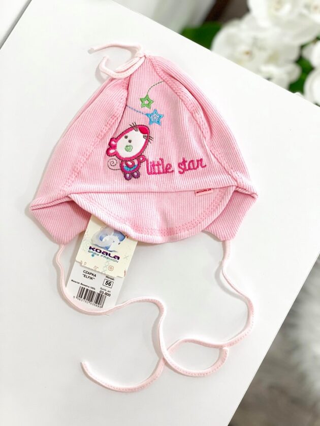Koala Baby roosa müts "Little Star", pehme ja mugav müts beebidele, ideaalne igapäevaseks kandmiseks.
