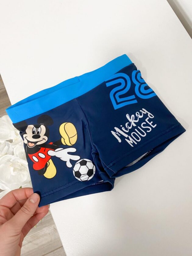 Tumesinised Miki ujumispüksid poistele, Disney Miki Hiire kujutisega laste ujumisriietus.