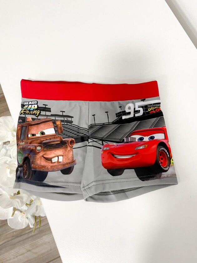Autodega (Cars) ujumispüksid poistele, Disney Pixar Lightning McQueen kujundusega laste ujumisriietus.