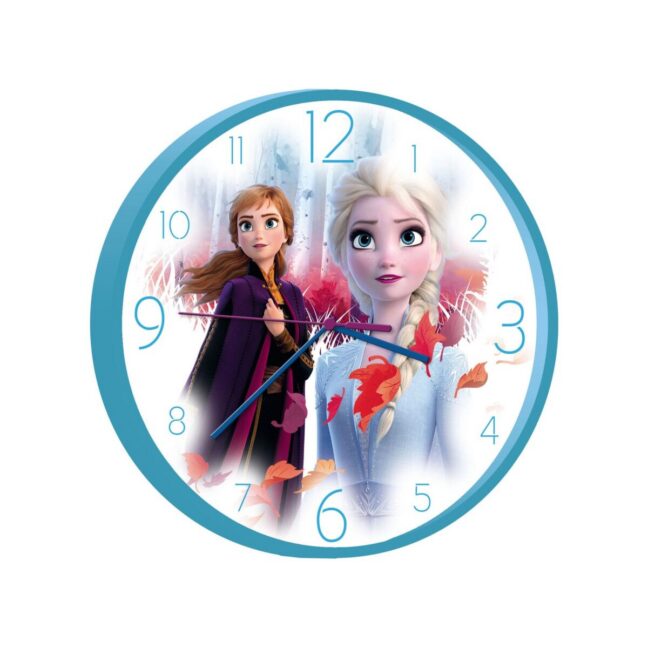 Seinakell "Anna ja Elsa" – 25 cm läbimõõduga Frozeni teemaline kell lapse tuppa