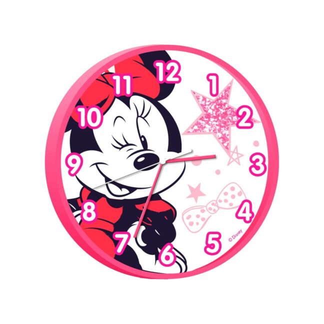 Seinakell "Minnie" – 25 cm läbimõõduga Disney teemaline kell lapse tuppa