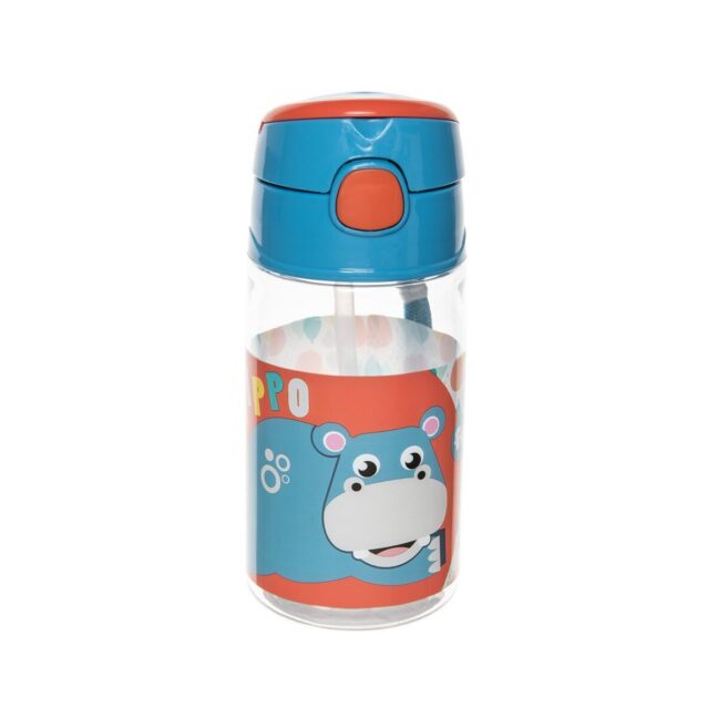 Kõrrega joogipudel Hippo, Fisher Price BPA-vaba laste joogipudel 400 ml