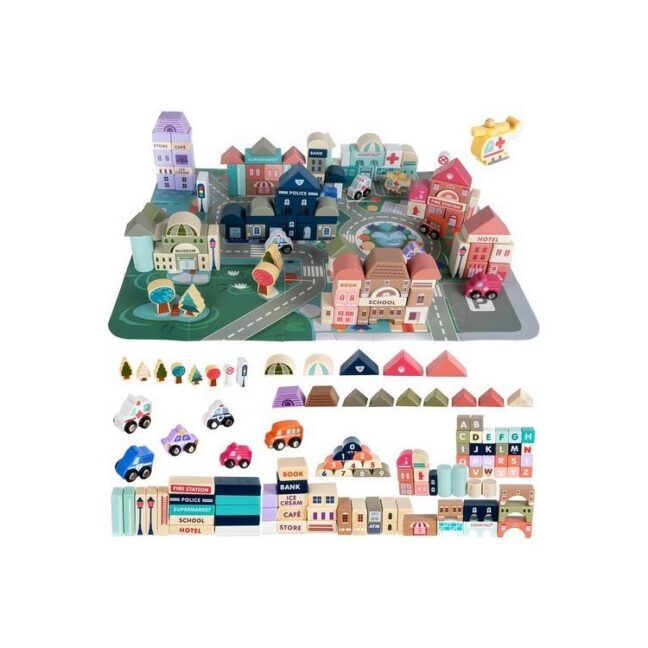 Puidust linnakomplekt – 115 osa – toote pilt