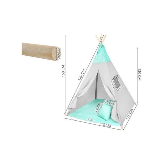 Tipitelk patjade ja matiga – 115 × 115 × 180 cm – toote pilt