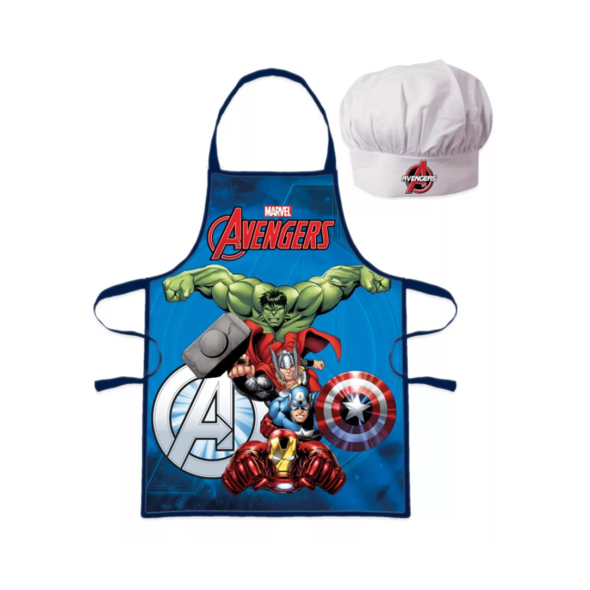 Avengers teemaline laste põll ja müts, sobib vanusele 3-8 aastat, ideaalne kokkamiseks ja meisterdamiseks.