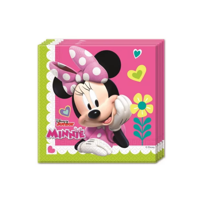 Minnie Mouse temaatilised ühekordsed salvrätikud, sobilikud laste sünnipäevapeole.