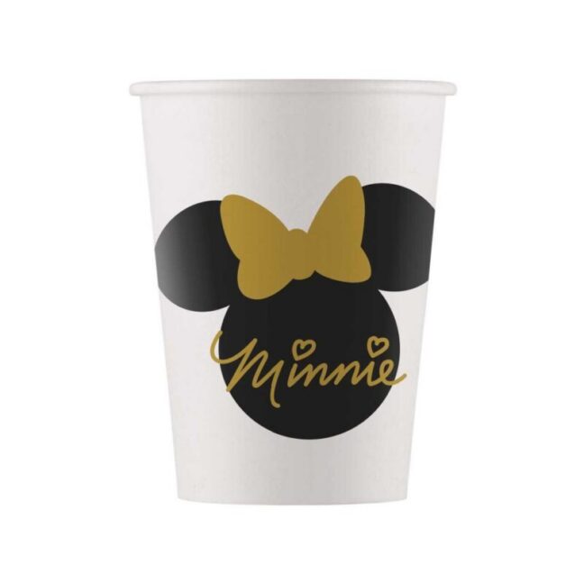 Minnie Gold teemalised ühekordsed joogitopsid, ideaalsed sünnipäevadeks ja pidulikeks sündmusteks.