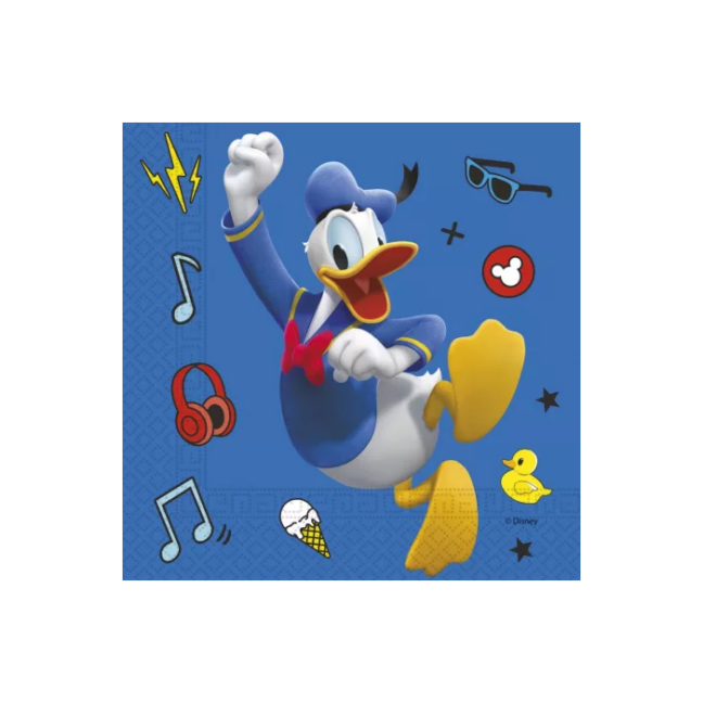 Donald Duck teemalised ühekordsed salvrätikud, ideaalsed laste sünnipäevadeks ja Disney pidudeks.