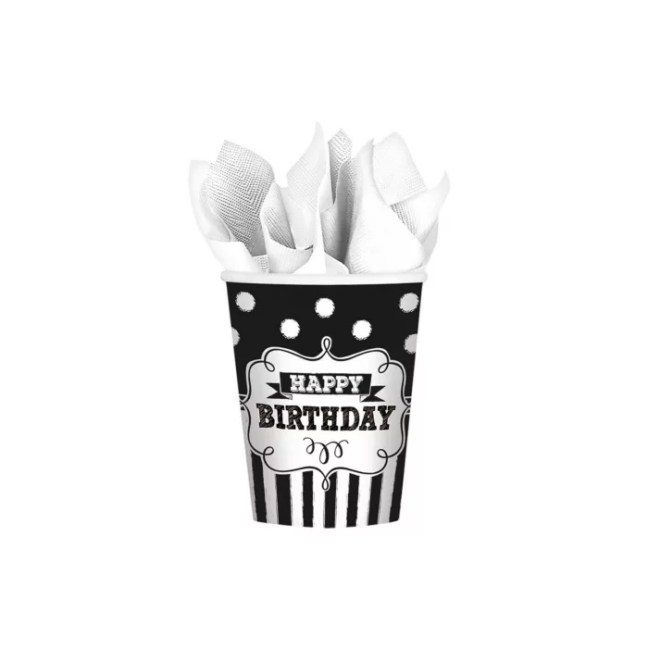 Happy Birthday ühekordsed joogitopsid, ideaalsed sünnipäevade ja pidude jaoks.