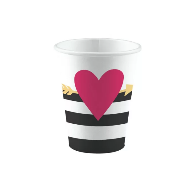 Love disainiga ühekordsed joogitopsid, ideaalsed pulmadeks, kihlumispeoks ja romantilisteks sündmusteks.