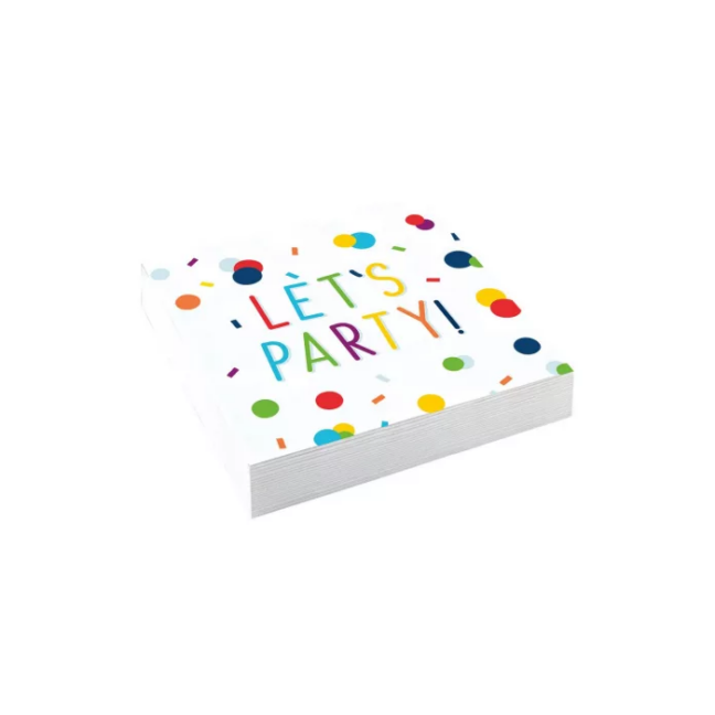 Let's Party teemalised ühekordsed salvrätikud, ideaalsed sünnipäevadeks ja pidustusteks.