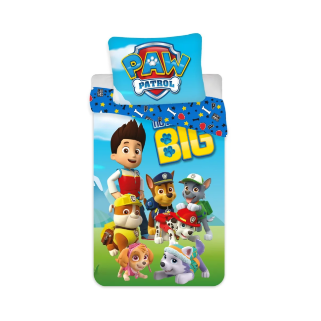 Sinise tausta ja Paw Patroli tegelastega voodipesukomplekt