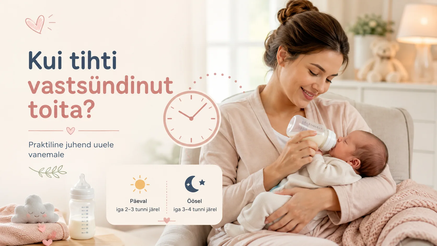 ema toidab beebit lutipudeliga