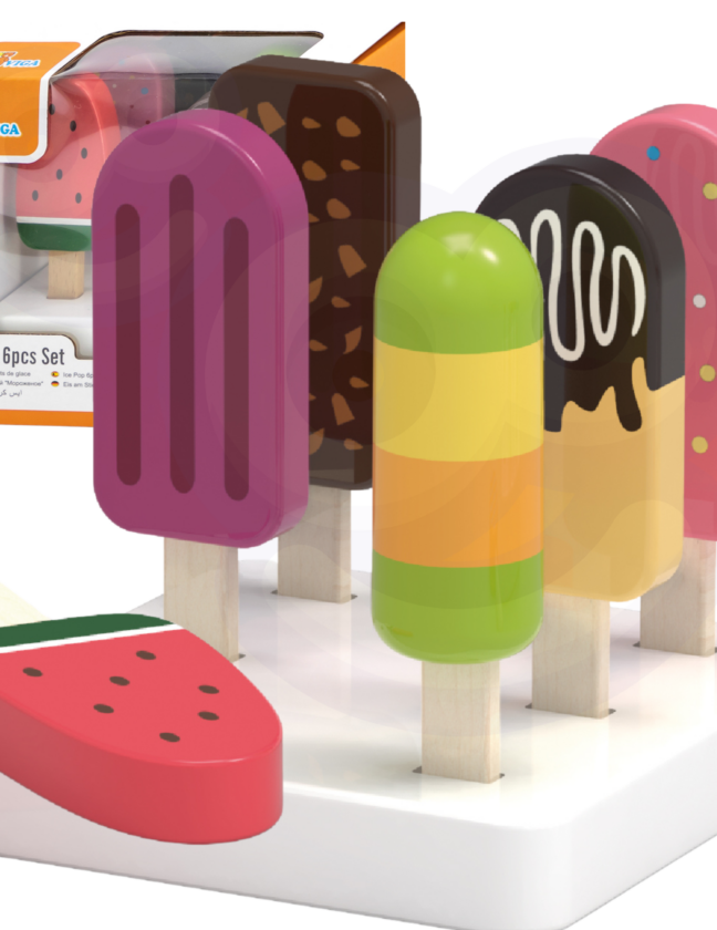 Viga Toys komplekt of puidust jäätiste komplekt alusel 6 osa – toote üldvaade