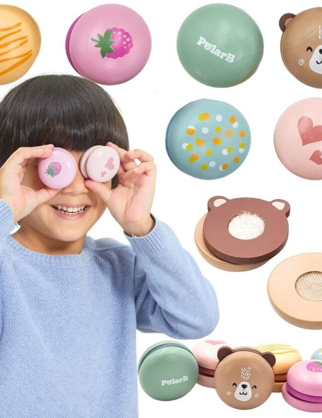 Viga Toys PolarB puidust küpsiste ja makroonide komplekt – toote üldvaade