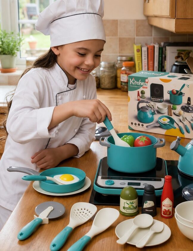 Woopie Little Chef induktsiooniga pottide, panni ja veekeetja komplekt Green 30 osa – toote detailvaade