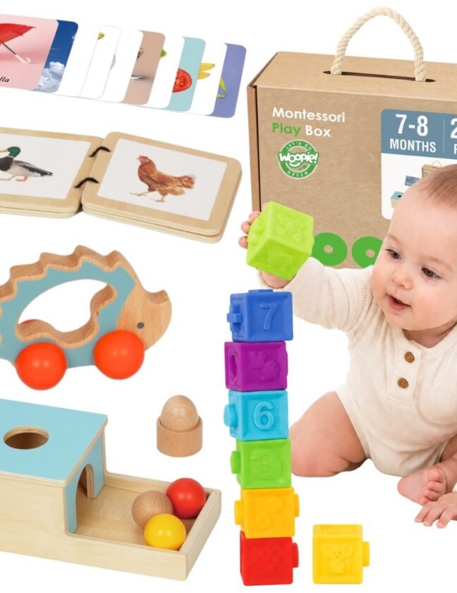 Woopie Let’s Go Green GREEN XXL Montessori sensoorne õppekarp 7-8 Months 26 osa FSC – toote üldvaade