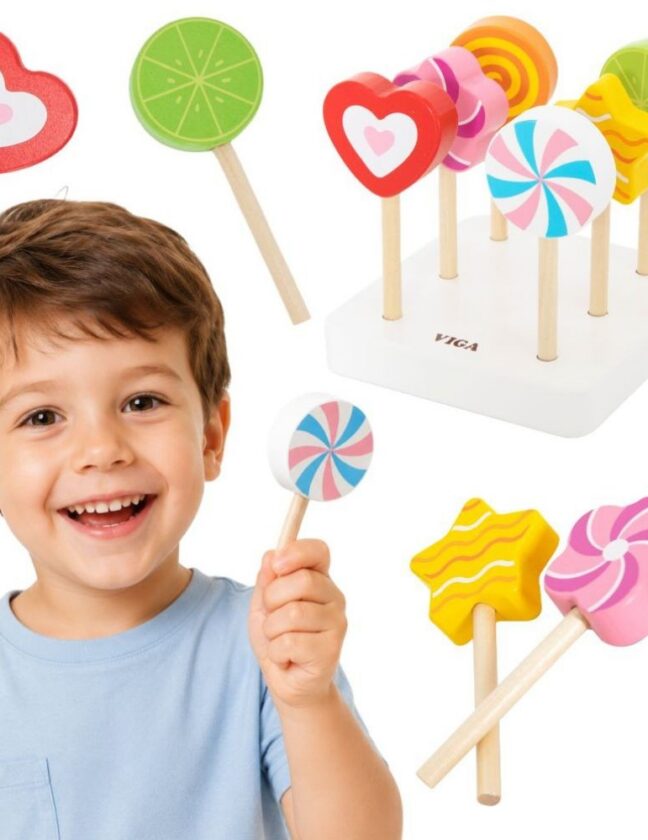 Viga Toys puidust pulgakommide poe komplekt of 6 Children 18m+ – toote üldvaade