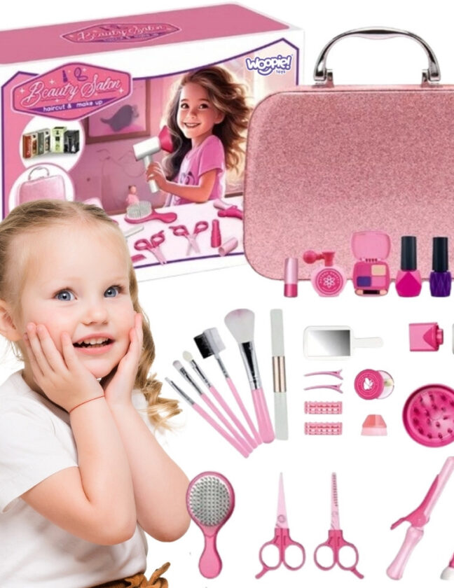 Woopie 2-in-1 juuksurisalongi kosmeetikakohver 43 osa – toote üldvaade