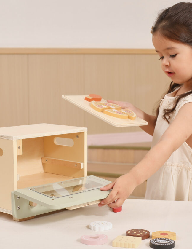 Viga Toys puidust köögiahju komplekt küpkomplektamiseks 12 osa – toote detailvaade