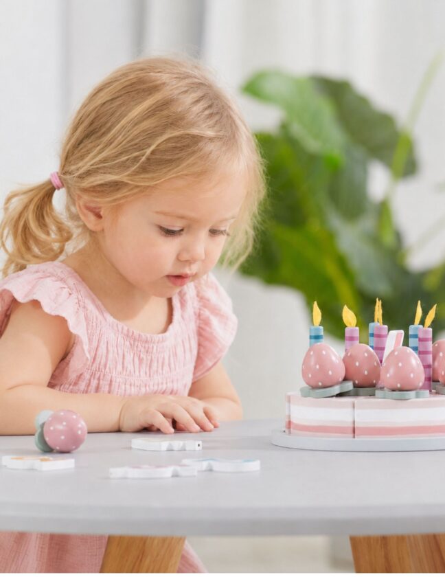Viga Toys PolarB puidust lõigatav sünnipäevatort – toote detailvaade