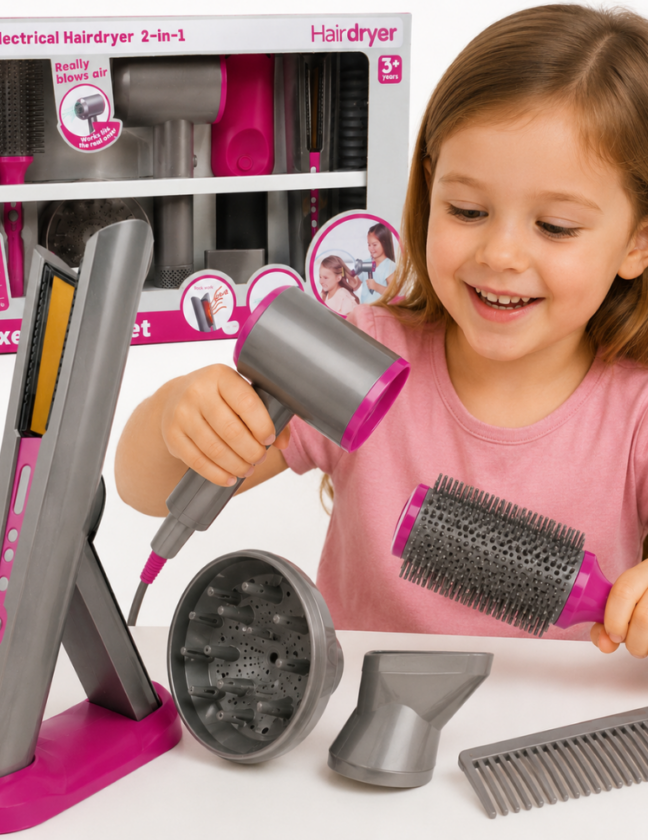 Woopie Little Hairdresser juuksurikomplekt fööni ja tarvikutega – toote üldvaade