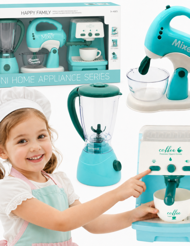 Woopie 3-in-1 kodumasinate komplekt kohvimasina, mikseri ja blenderiga, Sound ja Light Effects – toote üldvaade