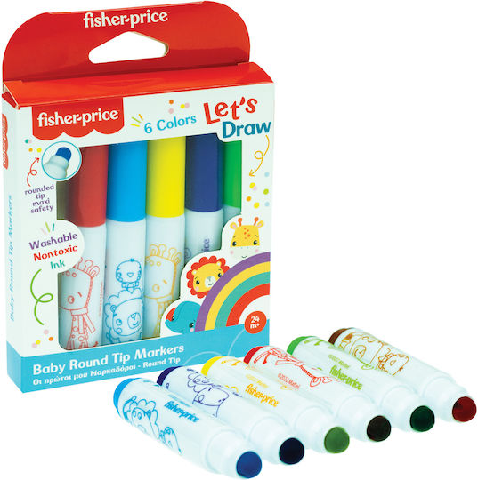 Fisher-Price pestavad väikelaste markerid kuues värvitoonis