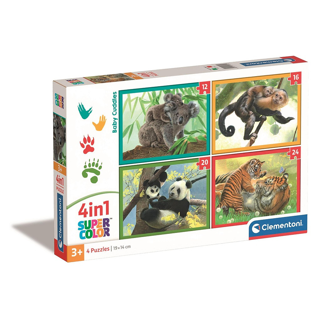 Animals Baby Cuddles 4-in-1 puslekomplekt Clementoni – tootepilt