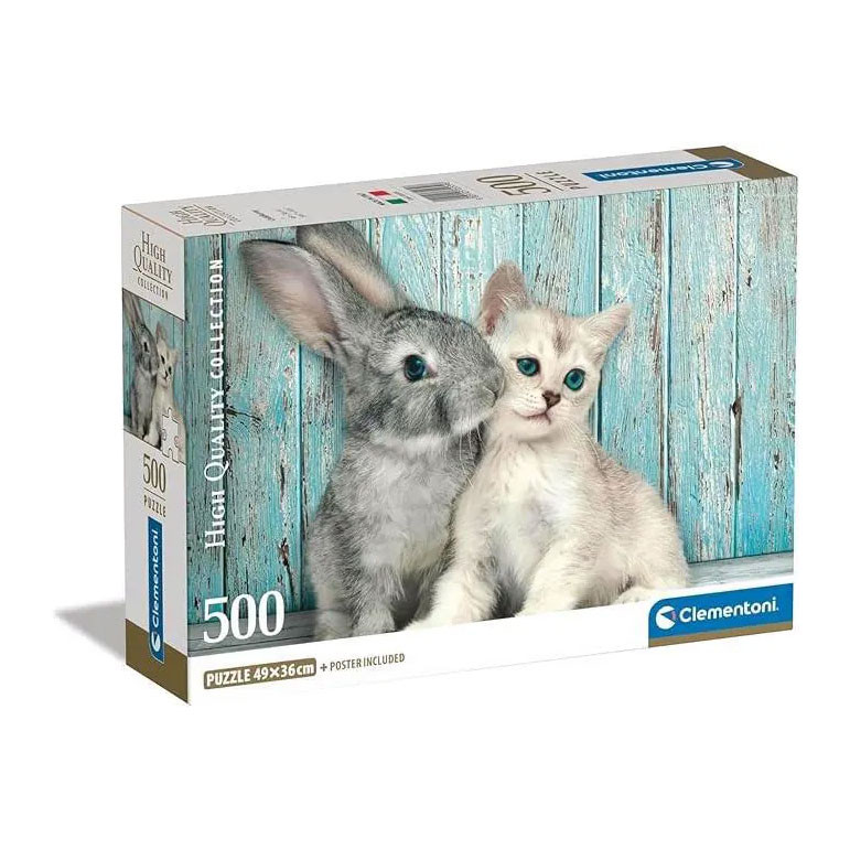 Animals Cat & Bunny 500-osaline pusle Clementoni – tootepilt