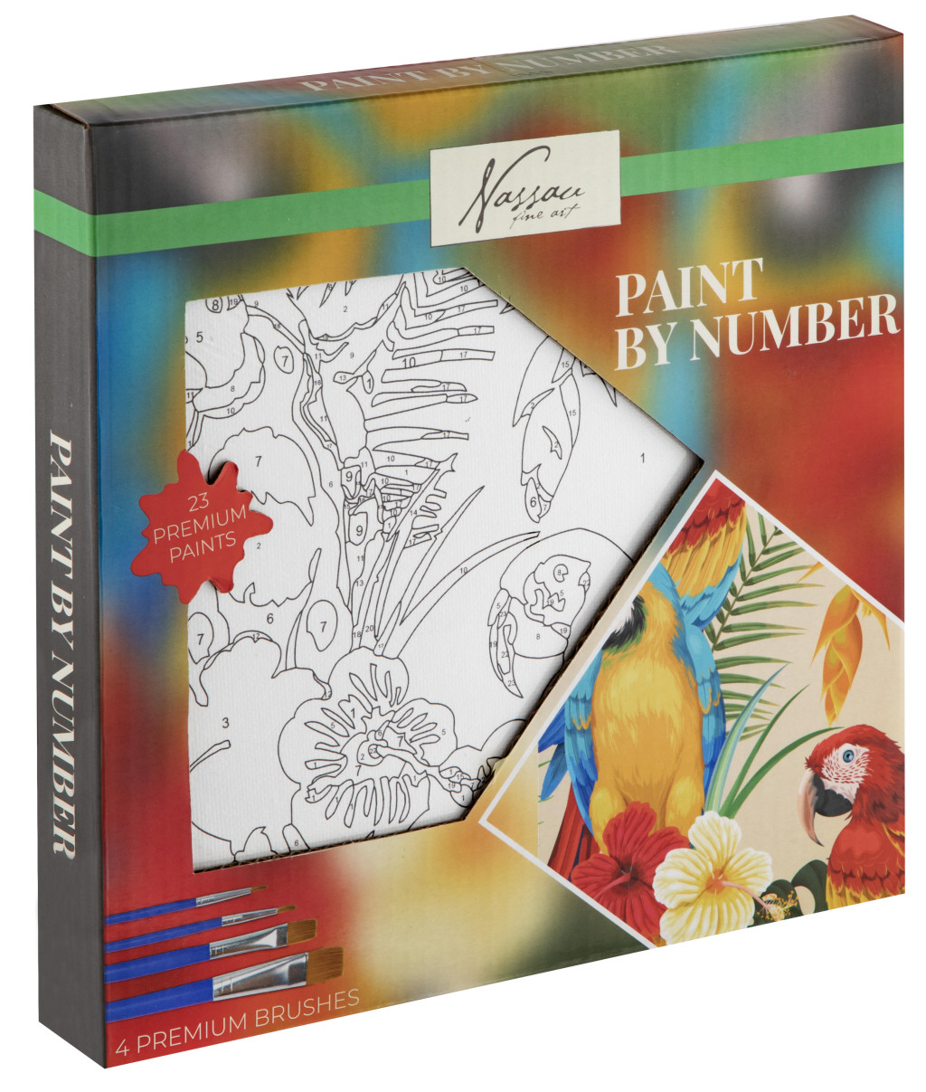 Animals Nassau Parrot numbrite järgi maalimise komplekt 20×20 cm – tootepilt