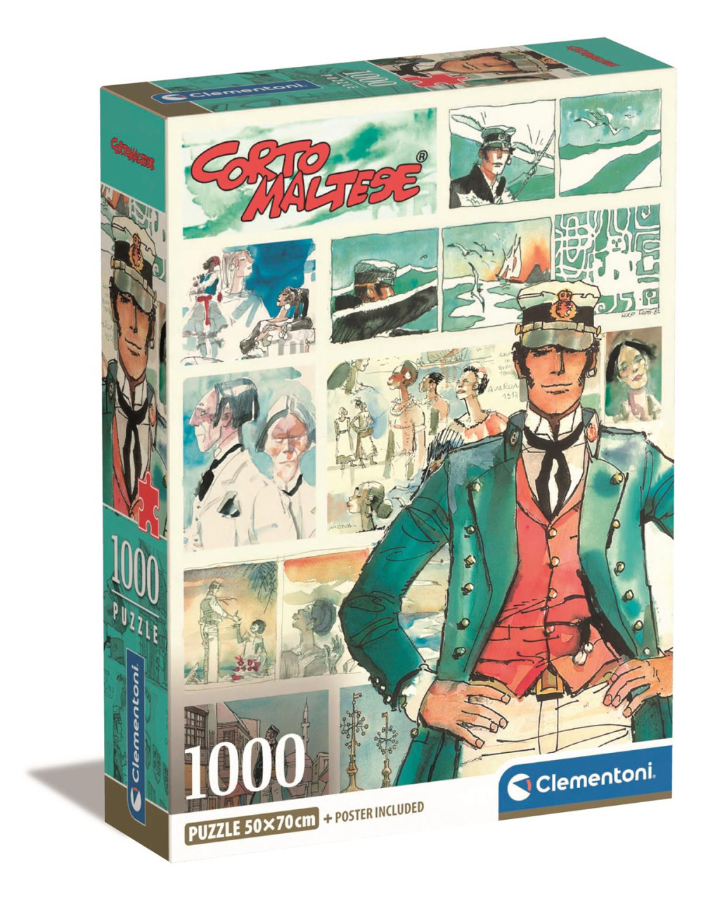 Anime Watercolors of Time Corto Maltese 1000-osaline Compact pusle Clementoni – tootepilt