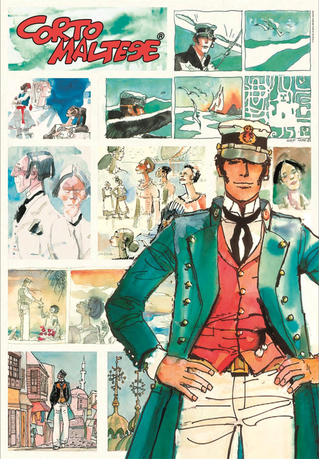Anime Watercolors of Time Corto Maltese 1000-osaline Compact pusle Clementoni – detailvaade 2