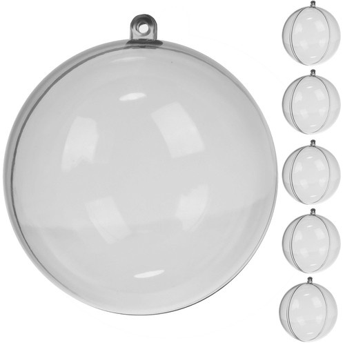 Avatavad läbipaistvad jõulukuulid, 10 cm, 5 tk
