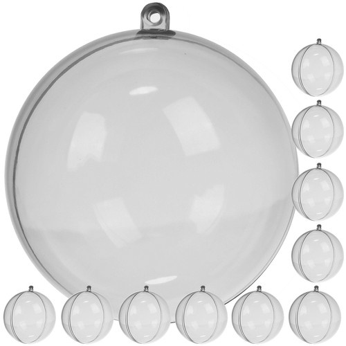 Avatavad läbipaistvad jõulukuulid, 12 cm, 10 tk