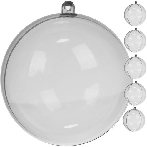 Avatavad läbipaistvad jõulukuulid, 12 cm, 5 tk