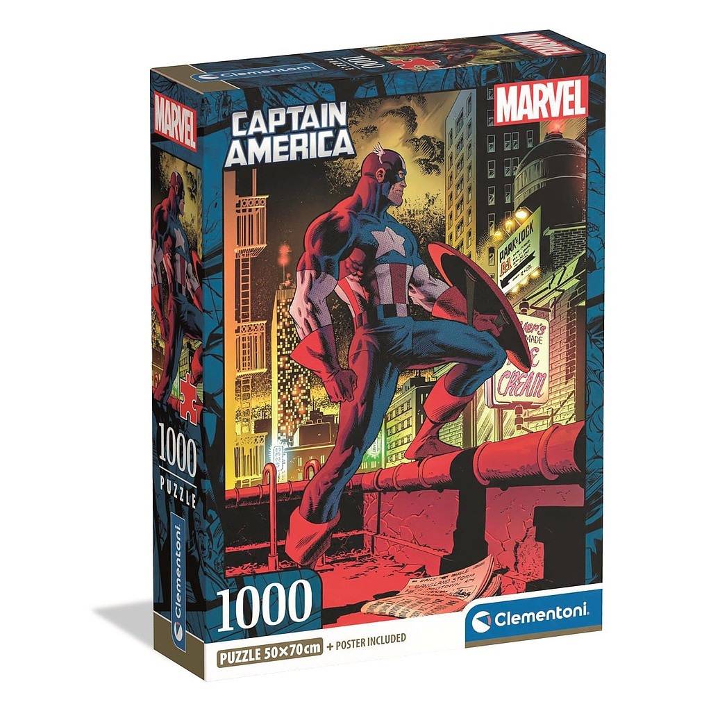 Avengers Captain America 1000-osaline Compact pusle Clementoni – tootepilt