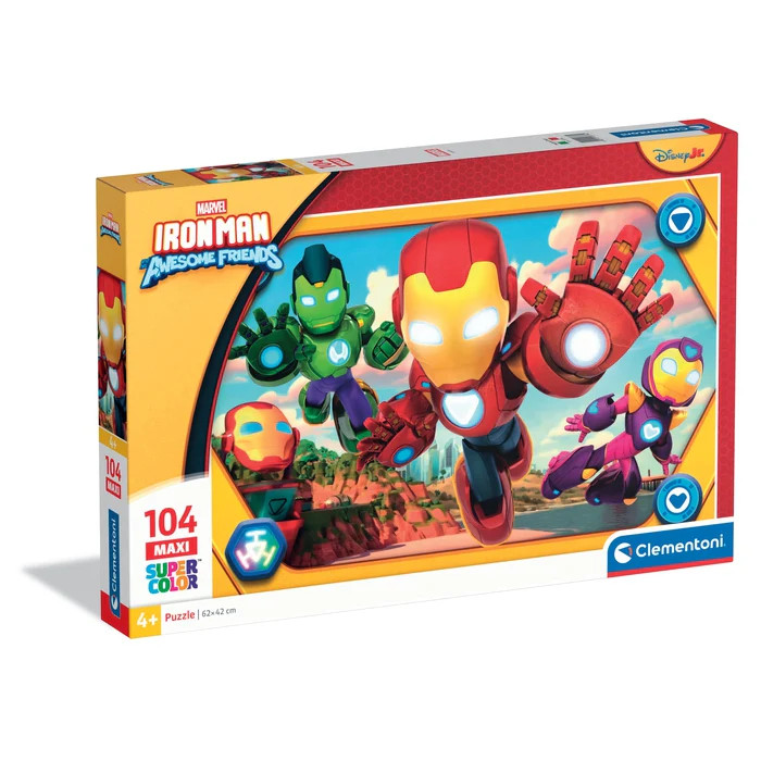Avengers Hero Squad Iron Man and Super Team 104-osaline Maxi pusle Clementoni – tootepilt