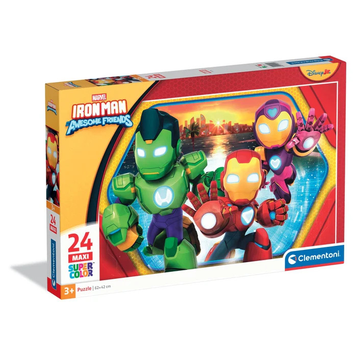Avengers Hero Squad Iron Man and Super Team 24-osaline Maxi pusle Clementoni – tootepilt