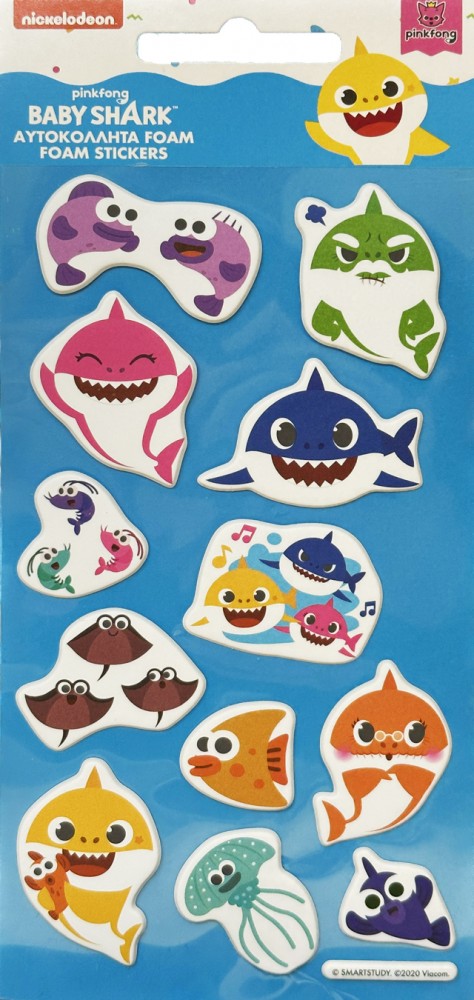 Baby Shark Aquatic reljeefsete vahtkleepsude komplekt – tootepilt
