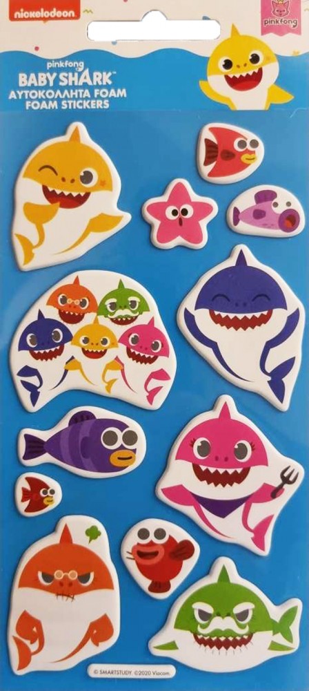 Baby Shark Aquatic reljeefsete vahtkleepsude komplekt – tootepilt