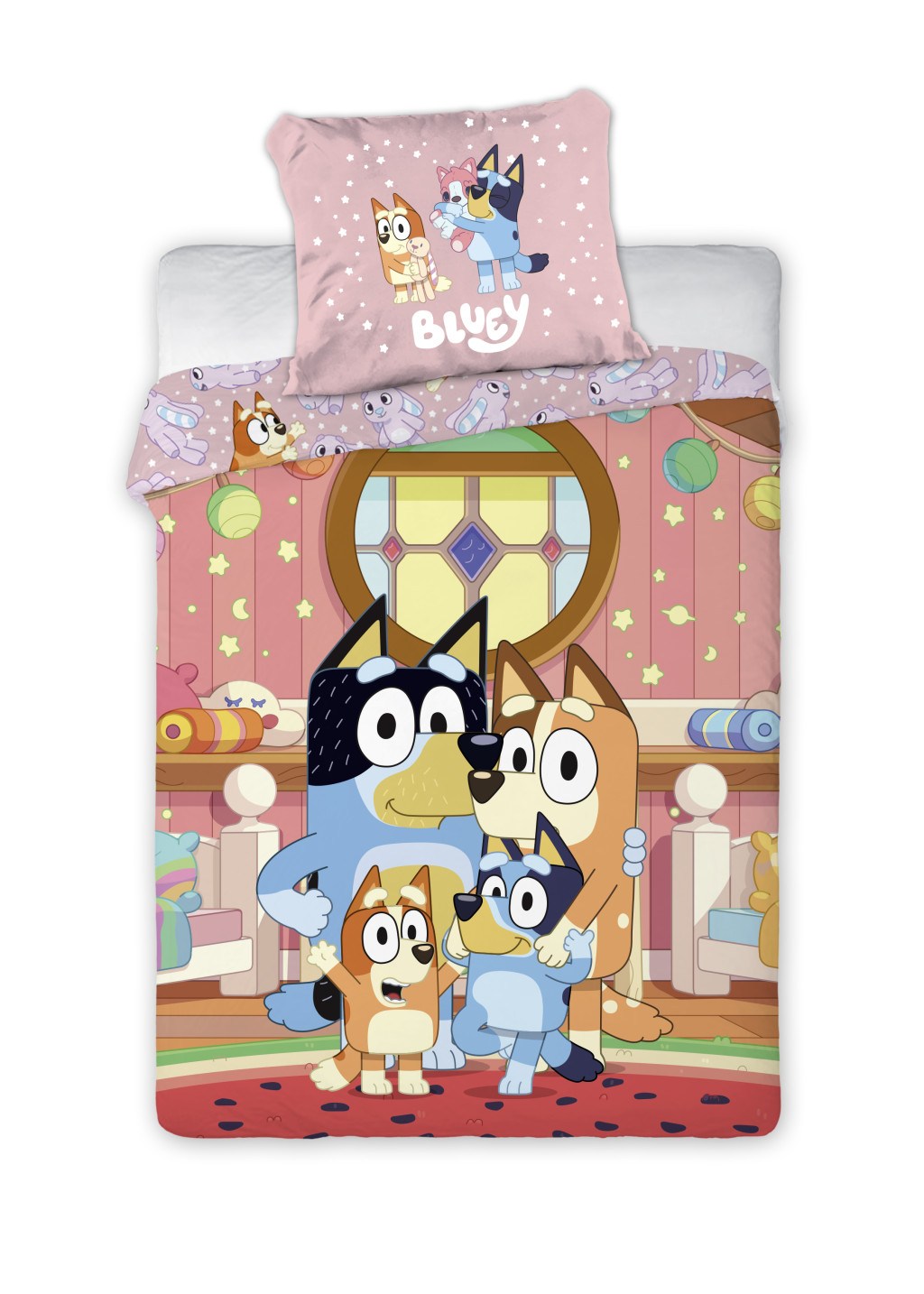Bluey At Home children's nursery voodipesukomplekt 100x135cm, 40x60 cm – tootepilt