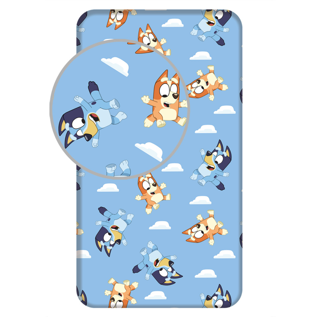 Bluey Clouds kummiga voodilina 90x200 cm – tootepilt