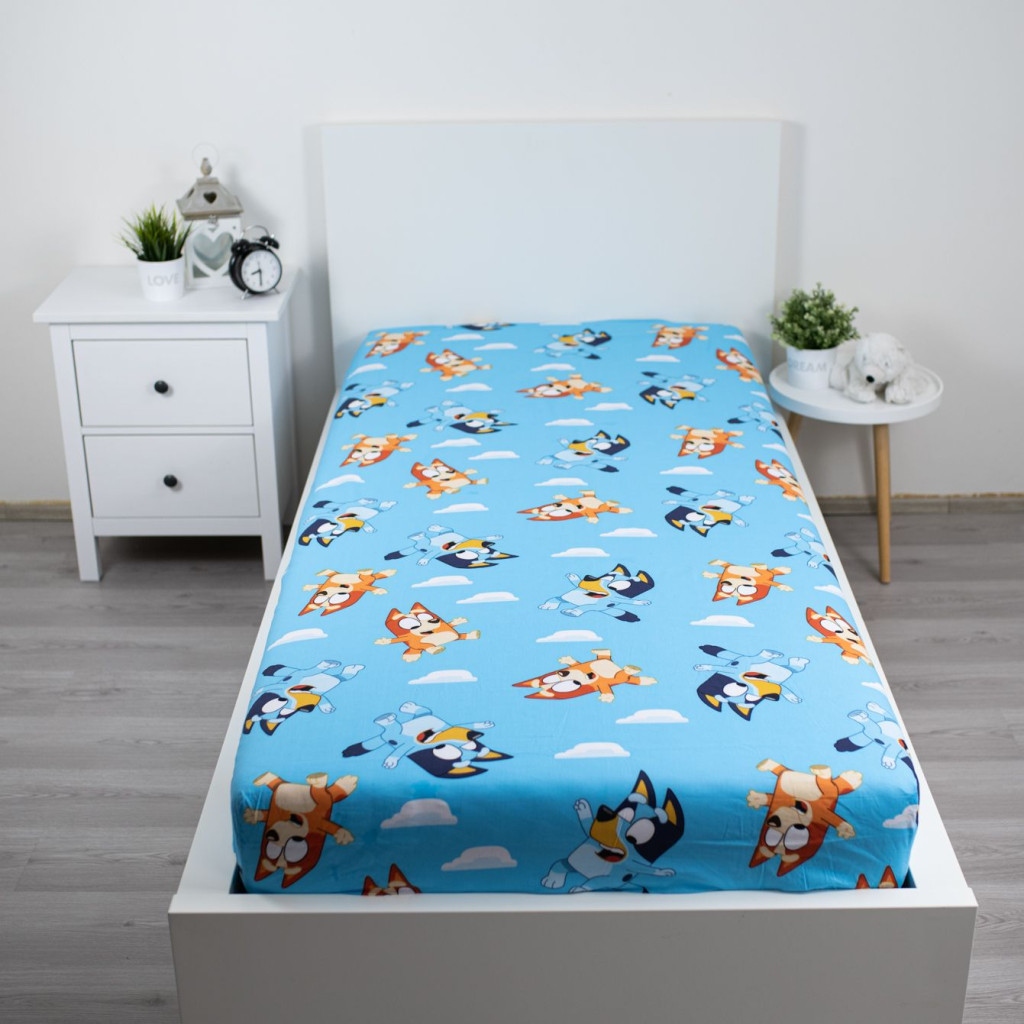 Bluey Clouds kummiga voodilina 90x200 cm – detailvaade 2