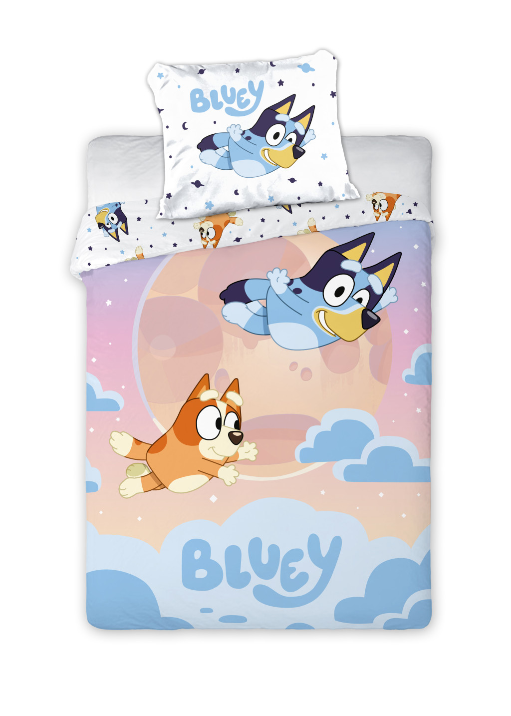 Bluey Dream Flight bedding cover 140x200cm, 70x90 cm – tootepilt