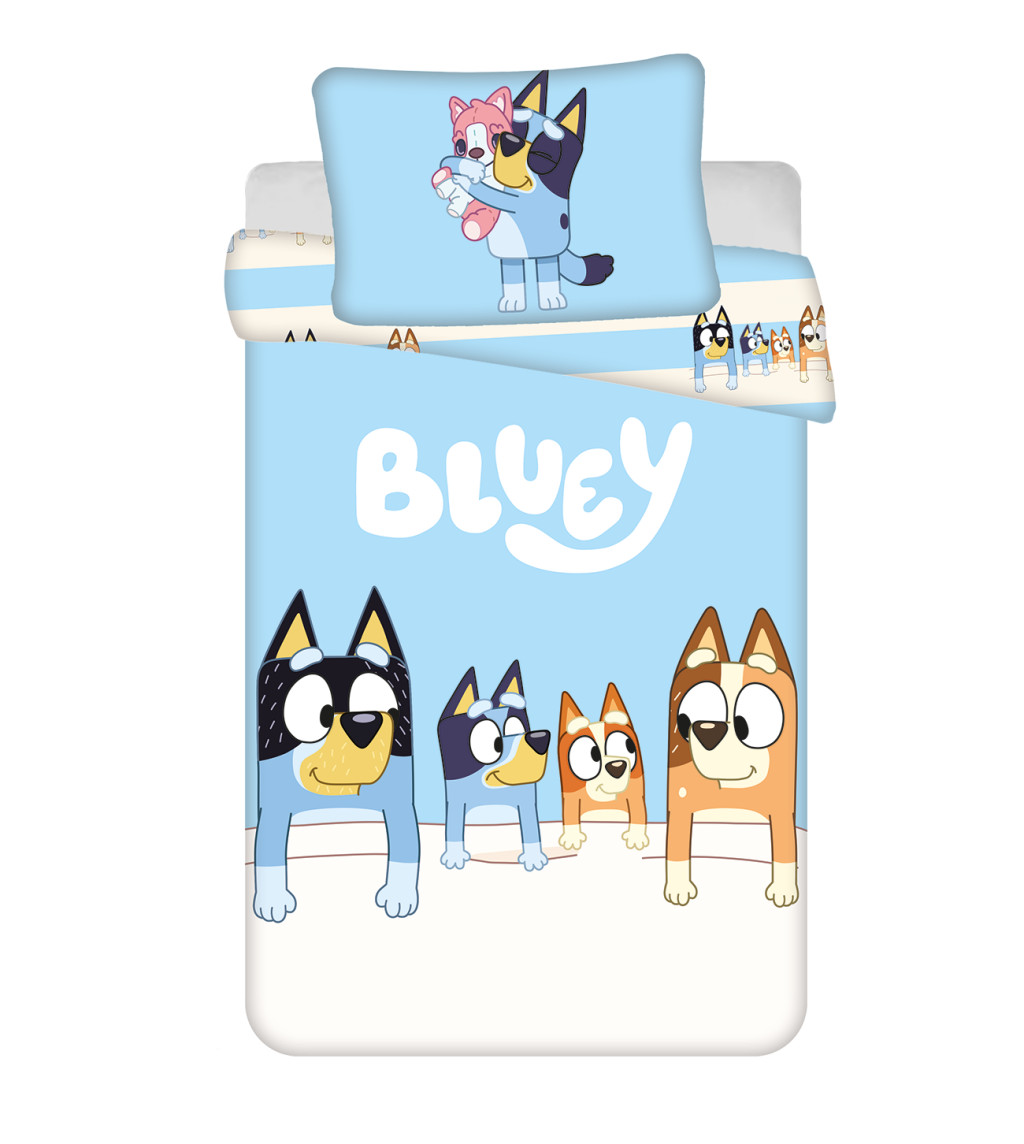 Bluey Family children's voodipesukomplekt 100x135cm, 40x60 cm – tootepilt
